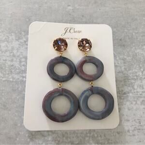 J. Crew Made in Italy Round Drop Earrings in Pale Seascape BK925 NEW